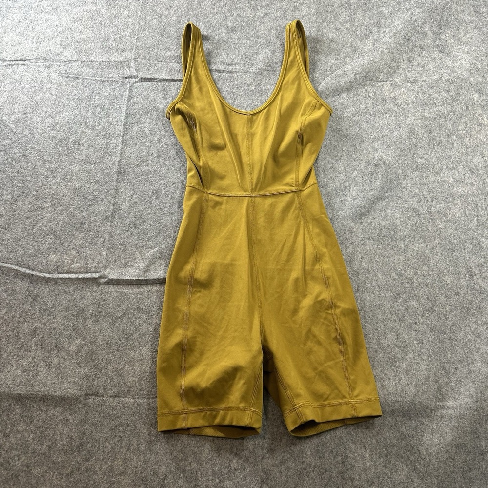 Lululemon Sweat Intention One Piece Womens 0 Gold Spice Romper Athleisure